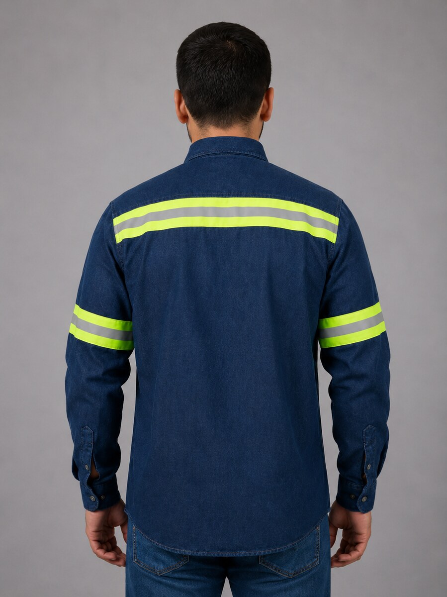 Camisola para soldador con cinta reflejante de alta visibilidad