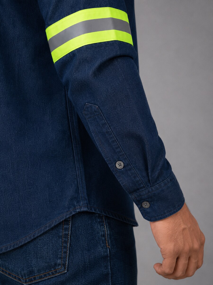 Camisola para soldador con reflejante, vista posterior