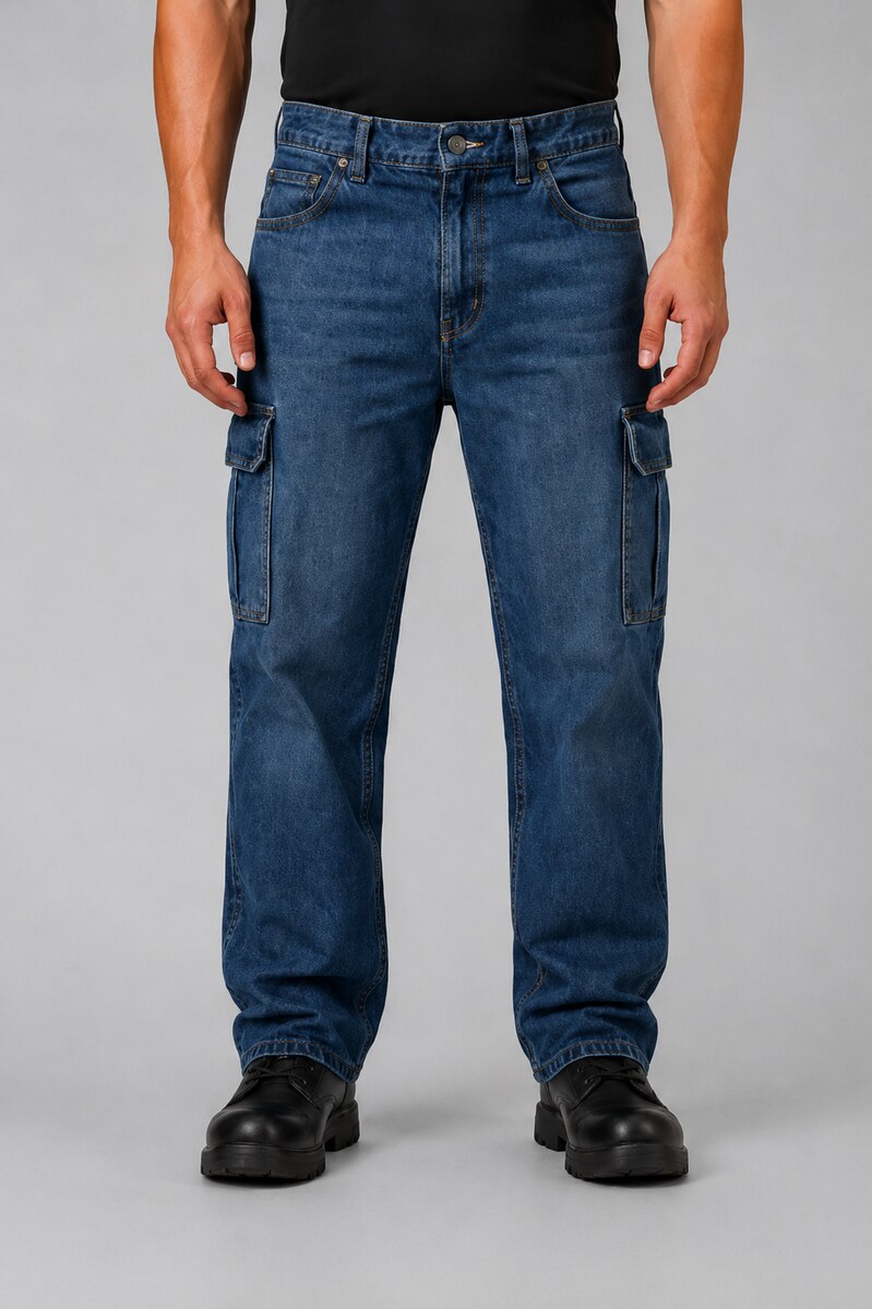 Pantalón Mezclilla Tipo Cargo