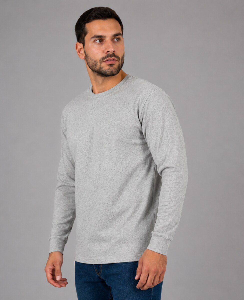 Playera Manga Larga Cuello Redondo